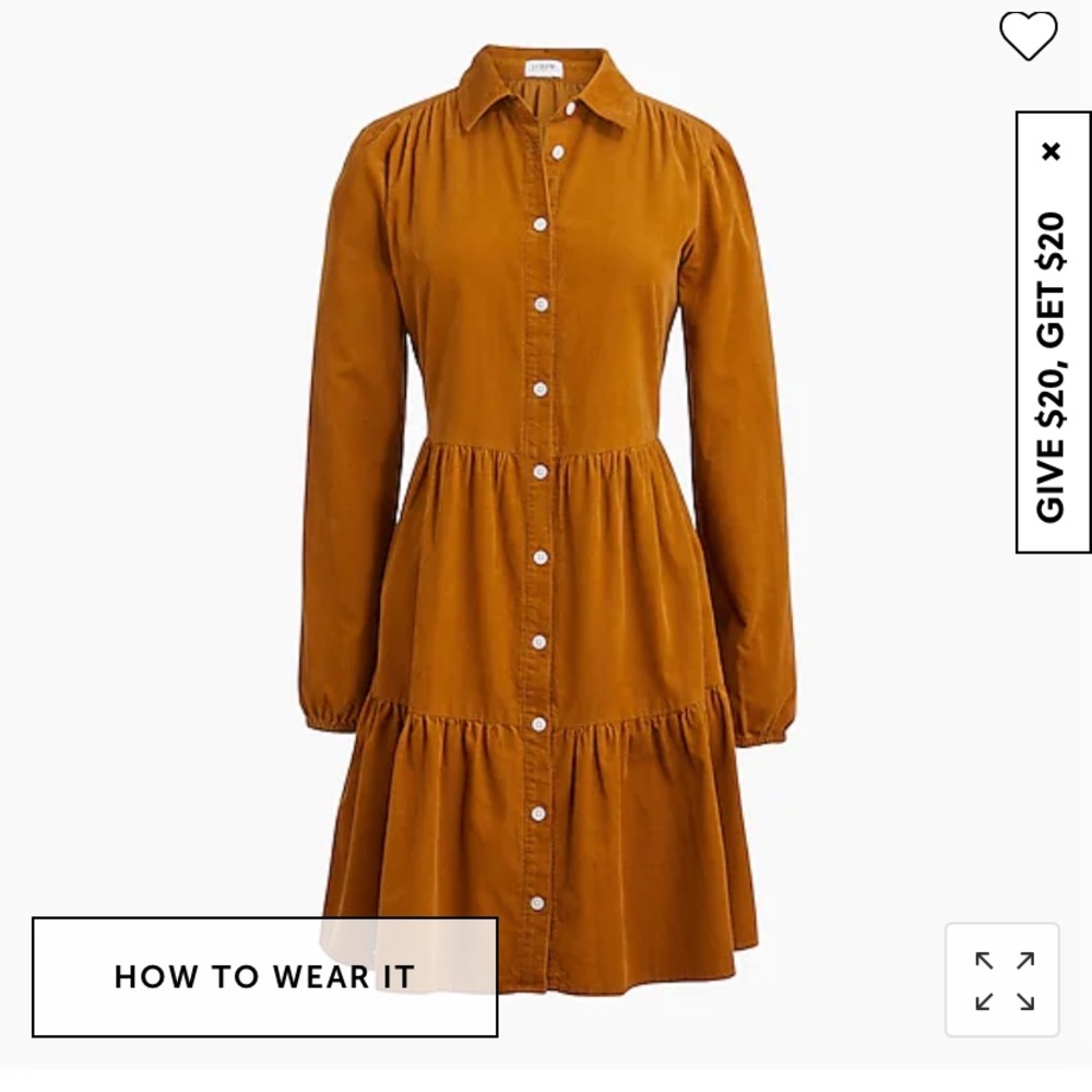 J Crew corduroy collared shirtdress 00